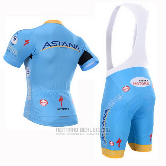 2015 Fahrradbekleidung Astana Hellblau Trikot Kurzarm und Tragerhose - zum Schließen ins Bild klicken